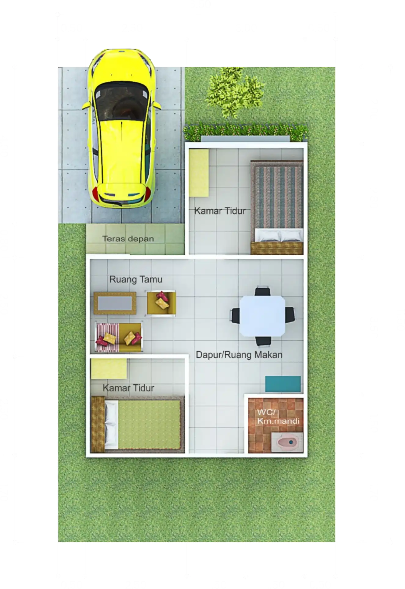 Denah rumah subsidi D'Sunny Regency